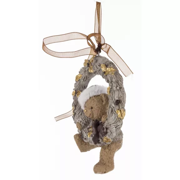 Karácsonyi függődísz maci figurával – 10 cm