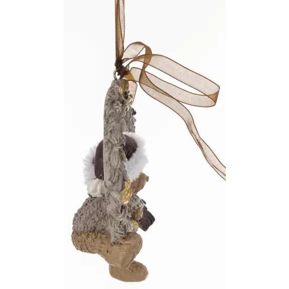 Karácsonyi függődísz maci figurával – 10 cm
