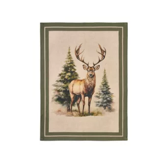 Konyharuha 50x70cm, pamut, Bosco incantato, szarvas