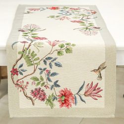   JAPÁN VIRÁGOS, KOLIBRIS PRÉMIUM GOBELIN NAGY FUTÓ TERÍTŐ 44X140 CM