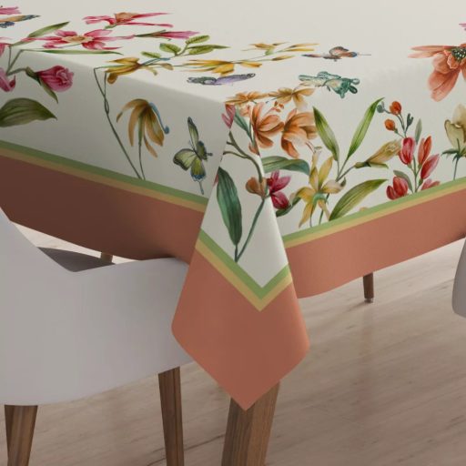 BELLA PILLANGÓS, VIRÁGOS 100X100 CM ASZTALTERÍTŐ