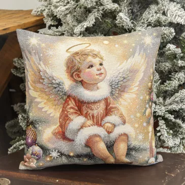  Angyalkás (felfelé néző) díszpárna huzat, lurex nélkül