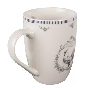 Porcelán bögre, 350 ml, French Rooster