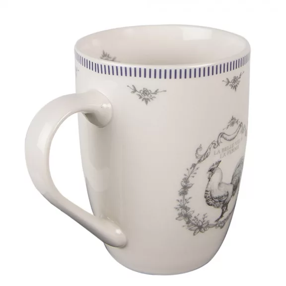Porcelán bögre, 350 ml, French Rooster