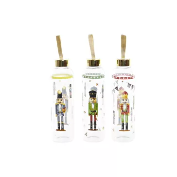   Diótörő mintás üvegpalack arany kupakkal – 550 ml, 3 féle