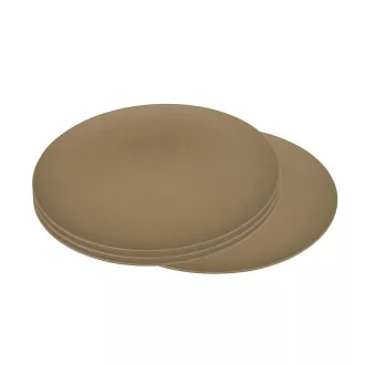   Bioplasztik 4 db-os lapos tányér szett, világosbarna 25,5 cm
