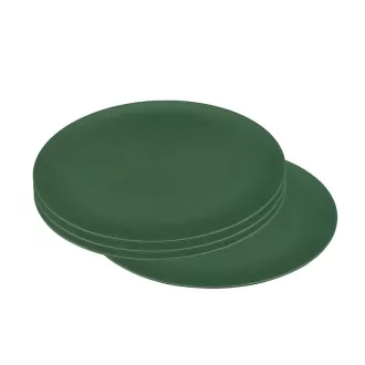   Bioplasztik 4 db-os lapos tányér szett, sötétzöld, 25,5 cm