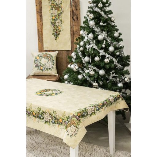 ADVENT KARÁCSONYI KOSZORÚS ASZTALTERÍTŐ, 137X240 CM, ARANY LUREX
