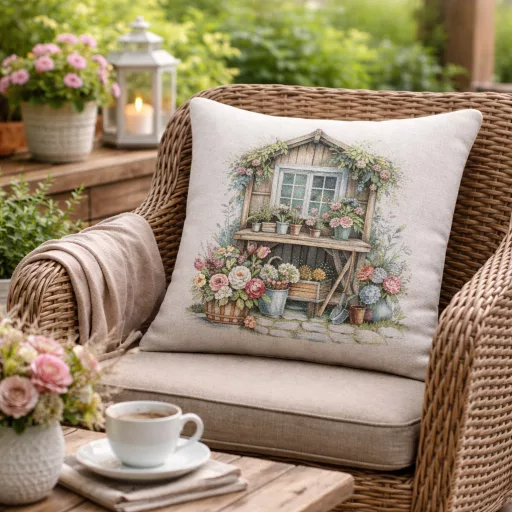 Garden house kerti házikós díszpárna huzat 