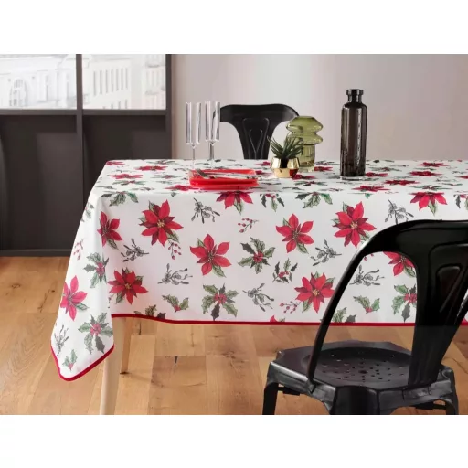 AMARILLA MIKULÁSVIRÁGOS KARÁCSONYI SZENNYTASZÍTÓ ASZTALTERÍTŐ, XL-ES, 150X300 CM