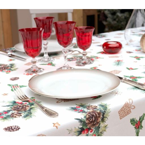 Hollystar tobozos karácsonyi szennytaszító asztalterítő, XL-es, 150x240 cm