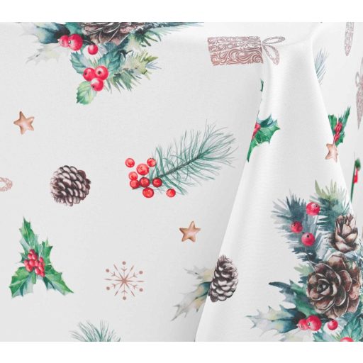 Hollystar tobozos karácsonyi szennytaszító asztalterítő, XXL-es, 150x300 cm
