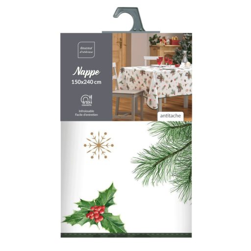 Hollystar tobozos karácsonyi szennytaszító asztalterítő, XXL-es, 150x300 cm