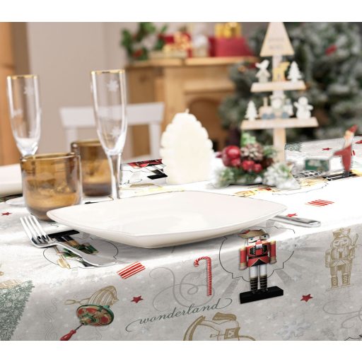 Diótörős karácsonyi szennytaszító asztalterítő, XL-es, 150x240 cm