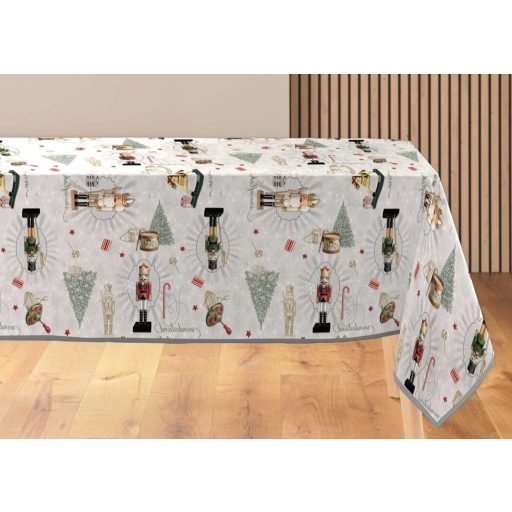 Diótörős karácsonyi szennytaszító asztalterítő, XL-es, 150x240 cm
