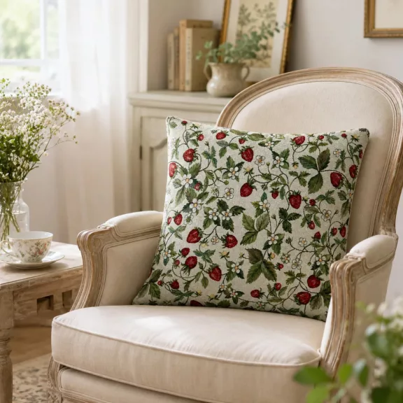 Szamócás díszpárna huzat