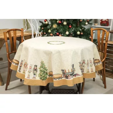   DIÓTÖRŐS, ARANY SZÉLŰ ASZTALTERÍTŐ, KÖR ALAKÚ, 160 CM, ARANY LUREX