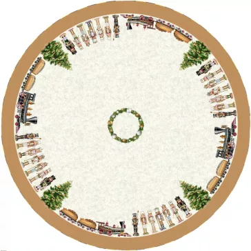   DIÓTÖRŐS, ARANY SZÉLŰ ASZTALTERÍTŐ, KÖR ALAKÚ, 160 CM, ARANY LUREX