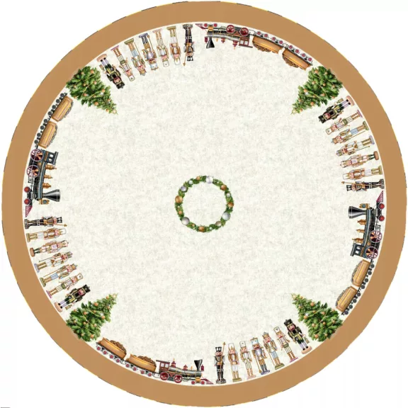 DIÓTÖRŐS, ARANY SZÉLŰ ASZTALTERÍTŐ, KÖR ALAKÚ, 160 CM, ARANY LUREX