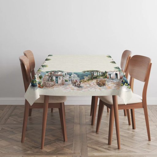Mykonos mediterrán olivás asztalterítő, 137x180 cm