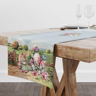 Farmhouse húsvéti nyuszis asztali futó, 44x140 cm