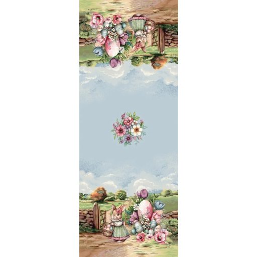 Farmhouse húsvéti nyuszis asztali futó, 44x140 cm