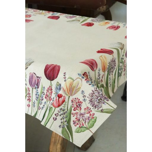 TAVASZI TULIPÁNMEZŐ  PRÉMIUM GOBELIN ASZTALKÖZÉP TERÍTŐ 96X100 CM