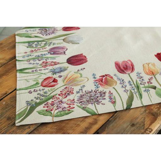 TAVASZI TULIPÁNMEZŐ  PRÉMIUM GOBELIN ASZTALKÖZÉP TERÍTŐ 96X100 CM