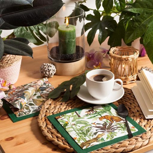 JUNGLE ÁLLATOS SZALVÉTA, 3 RÉTEGŰ, 20 DB/CSOMAG, HOME FASHION 33x33 CM