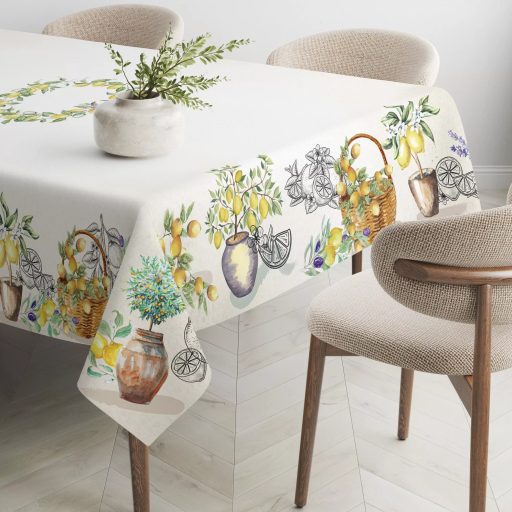 NAPOLI Citrom mintás mediterrán 140x180 cm asztalterítő