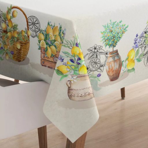 NAPOLI Citrom mintás mediterrán 140x180 cm asztalterítő