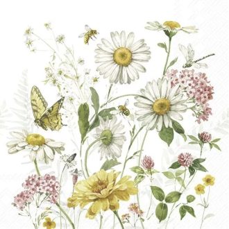   WILDFLOWER VADVIRÁGOS SZALVÉTA, 3 RÉTEGŰ, 20 DB/CSOMAG, IHR