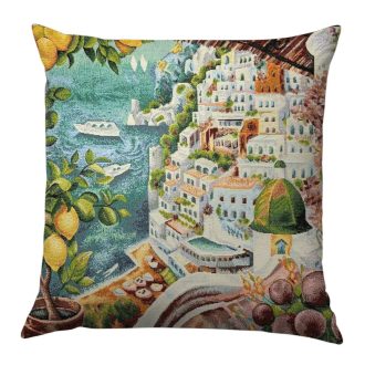   Sorrento citromos mediterrán díszpárna huzat – 45x45 cm 