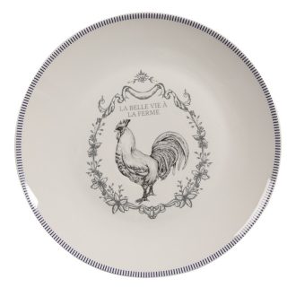 Porcelán tányér, 20x2 cm, French Rooster