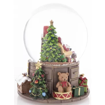 Mikulásos zenélő karácsonyi hógömb – 16,5 cm