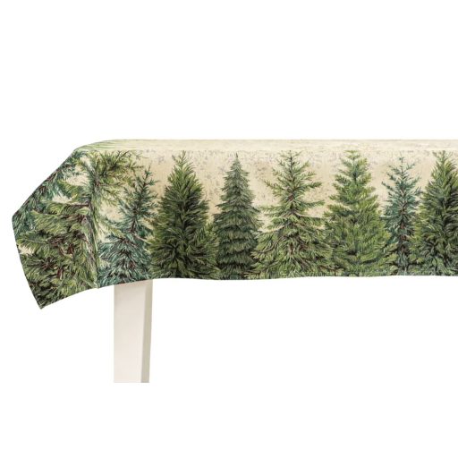 SILVER FOREST, FENYŐFÁS ASZTALTERÍTŐ, 137X180 CM, EZÜST LUREX