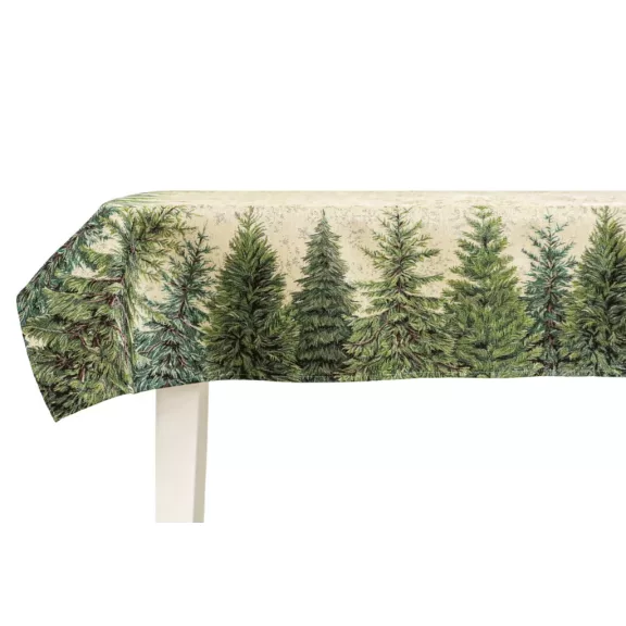 SILVER FOREST, FENYŐFÁS ASZTALTERÍTŐ, 137X180 CM, EZÜST LUREX