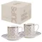 Pozzi Milano - Porcelán eszpresszócsésze aljjal 80 ml – 2 személyes szett, Charles mintával