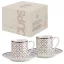 Pozzi Milano - Porcelán eszpresszócsésze aljjal 80 ml – 2 személyes szett, Charles mintával
