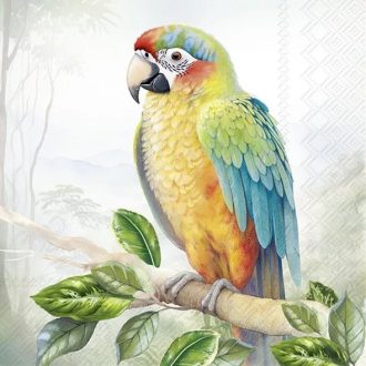   EXOTIC PARROT PAPAGÁJOS SZALVÉTA, 3 RÉTEGŰ, 20 DB/CSOMAG, IHR, 33x33 cm