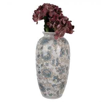 Függeszthető váza – 38 cm, fehér-kék 