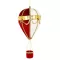 Piros-fehér-arany hőlégballon karácsonyi függődísz 38 cm