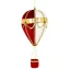 Piros-fehér-arany hőlégballon karácsonyi függődísz 38 cm