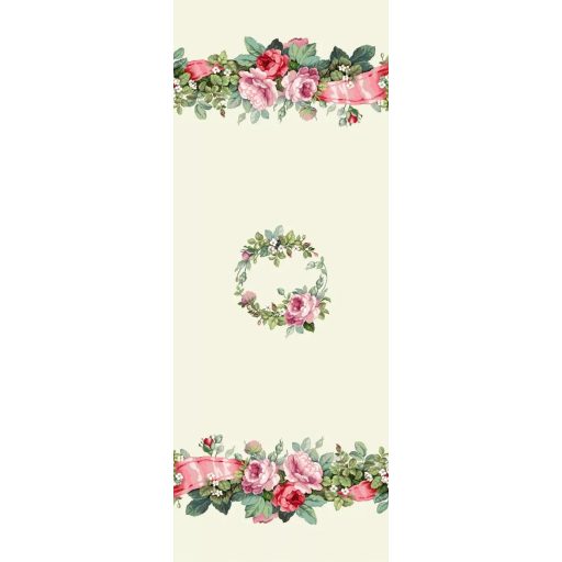Rózsakert szalaggal asztali futó, 44x140 cm