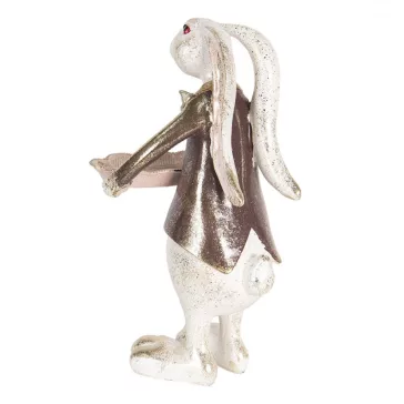 Fehér nyuszi figura, tálcával 