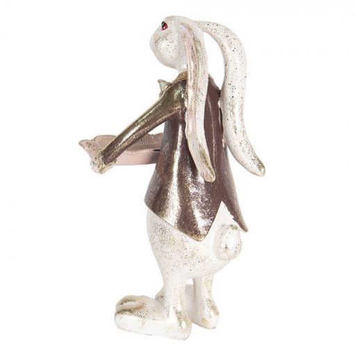 Fehér nyuszi figura, tálcával 