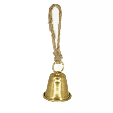 Aranyszínű fém harang akasztóval – 6 × 8 cm