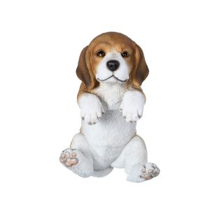 Kutya alakú polyresin kerítésdísz, beagle, kültéri dekorációs kiegészítő