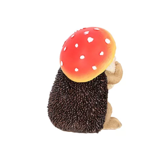 Légyölő galóca sünivel polyresin szobor, dekoráció, 11 x 10,5 x 15 cm
