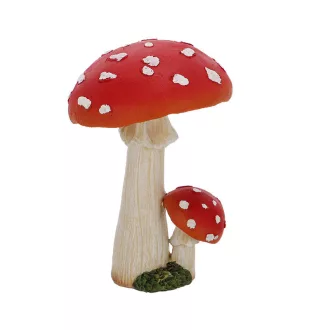   Légyölő galóca gomba, polyresin szobor, dekoráció, 8 x 8 x 12,5 cm